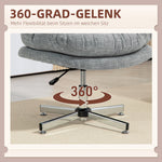 Office Chair, Ergonomic Desk Swivel with Rocking and Padded Seat, Grey Linen Look