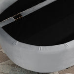Storage Bench Ottoman Footstool, Velvet-Touch Rubberwood, Grey