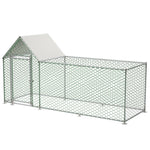 Chicken Coop/Run 3x1x1.5m Safety Lock Waterproof PE Metal Enclosure