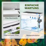 Aquarium, 17L Fish Tank with LED Lighting & Filter System, White