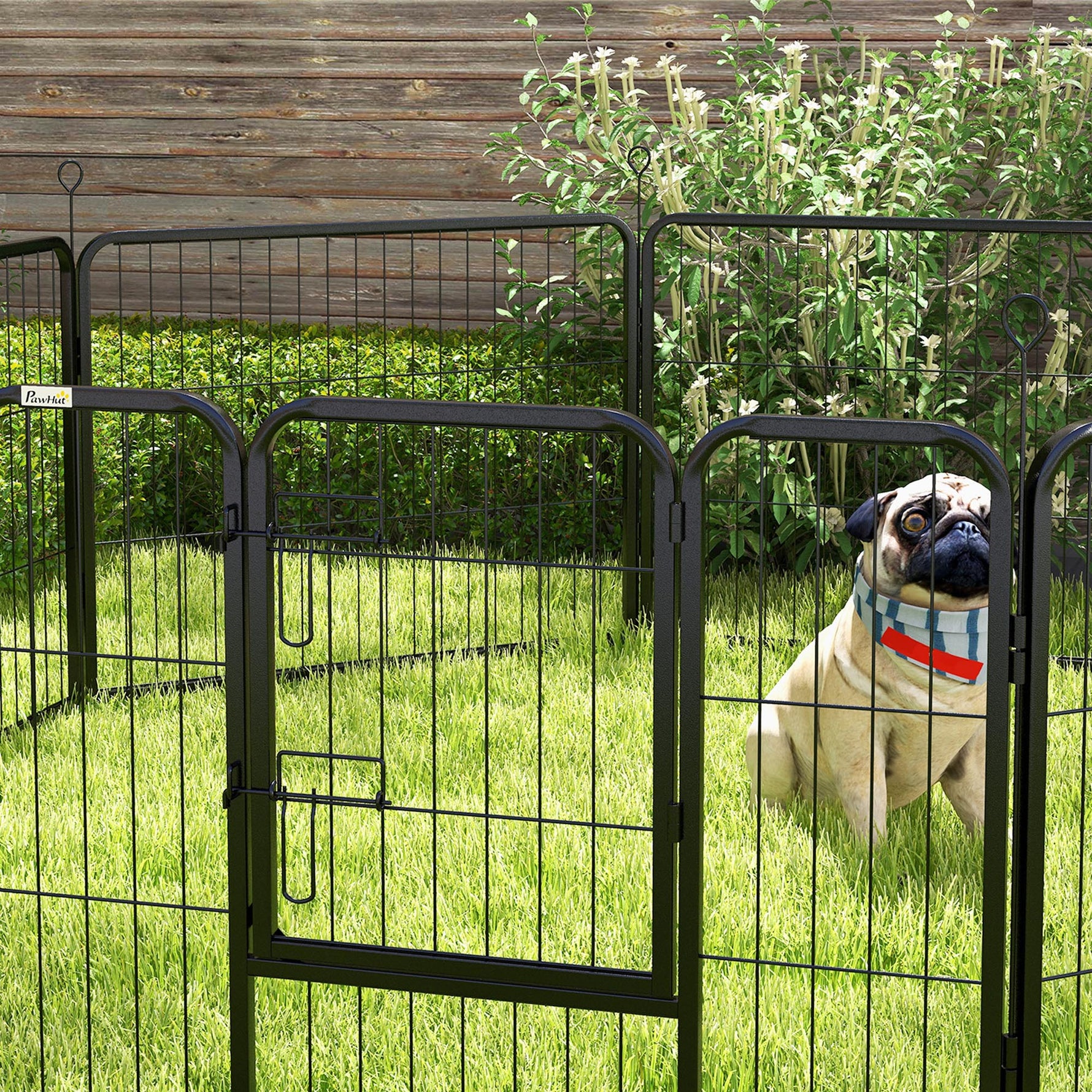 Puppy Run 8 Panel Outdoor Playpen with Door, Metal