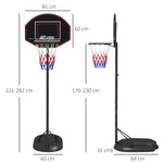 Basketball Hoop, Adjustable Height, Shatter-Proof, Steel Black
