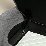 Bench, Upholstered with Storage, Velvet Look, Grey