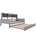 Extendable Sofa Bed 90x200cm with Storage, Grey Solid Wood