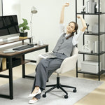 Swivel Office Chair, Desk Chair, Height Adjustable, Cream White