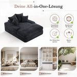 Luxury Cord Sofa, Multifunctional Sofa Bed Space-Saving, Grey
