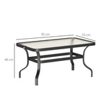 Side Table, Tempered Glass Coffee Table 95x55 cm, Black