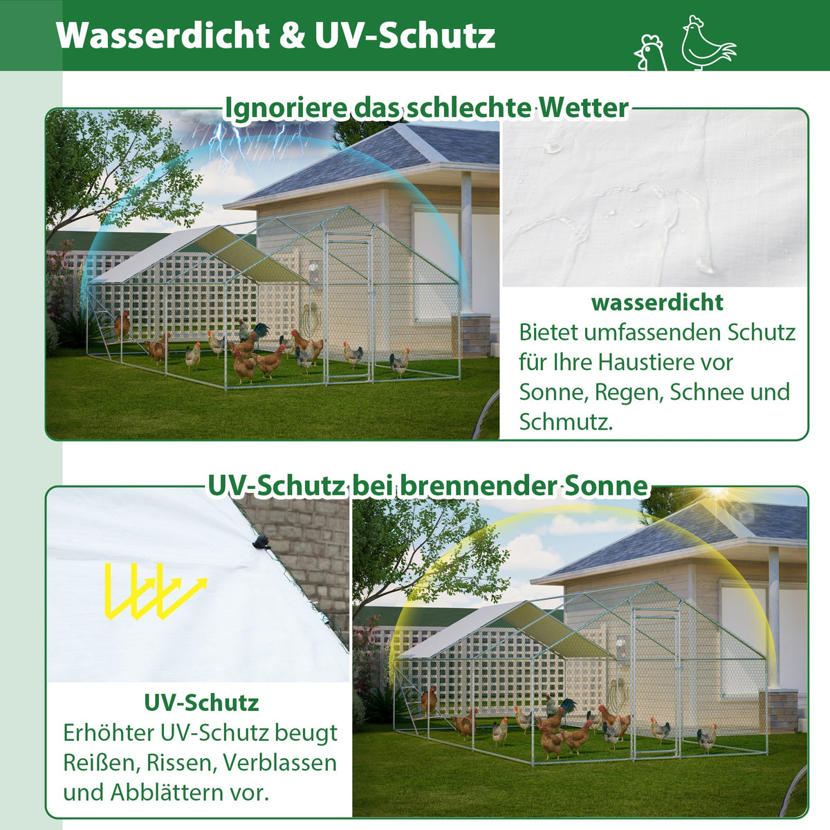 Giant Professional Chicken Coop Aviary 3x6m with Climbing Frame Metal