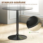 Dining Table Round Ø80 cm 2-Seater Non-Slip - Black