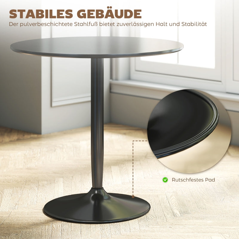 Dining Table Round Ø80 cm 2-Seater Non-Slip - Black