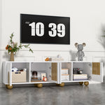 Low TV Stand 4 Doors 175cm - Vintage Wood Grain