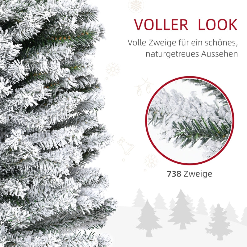 Artificial Pencil Christmas Tree 180cm, 492 Tips - Snow