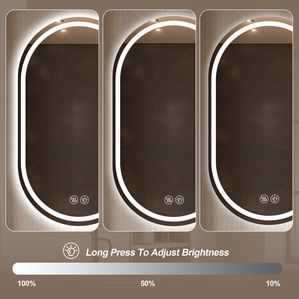 Full-Length Standing Mirror 161.5x50cm - Black Aluminum Frame