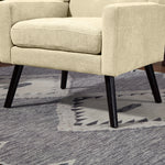 Armchair Mid-Century Modern Buttoned Suede Solid Wood Legs