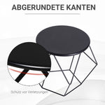 Round Coffee Table with Storage, Nesting, Metal