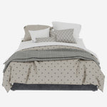 Bed Frame 140x200cm Gas Lift Storage, Grey Dutch Velvet Fabric