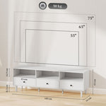 TV Cabinet with Drawers, 3 Open Compartments, Cable Management, White