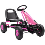 Pedal Go-Kart with Adjustable Seat and EVA Wheels for Kids Ages 3-8, Pink