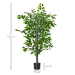 Artificial Ficus Tree 135 cm Large Realistic in Pot, Plastic