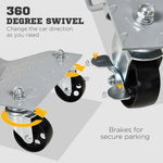 DURHAND Trolley Jack, 2 Pieces, 4 Rollers, Gray