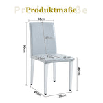Minimalist Dining Chairs Set of 2, Ergonomic PU Leather with Metal Legs, Grey and Silver