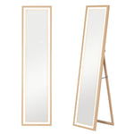 Full-Length Mirror, LED Light & Touch Control, Oak