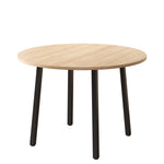 Folding Dining Table, Round 100x100cm, 2-4 Person, Metal Legs, Folding Top, Oak Color