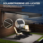 Clamp Awning, Hand Crank Solar Light Articulated Arm UV 50+ 400cm, Gray