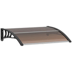Front Door Canopy Lean-to Polycarbonate Weatherproof 75x100cm, Brown