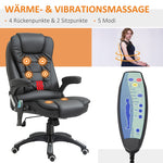 Office Chair, High Back Massage Swivel, Faux Leather Black