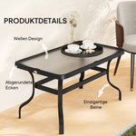 Side Table, Tempered Glass Coffee Table 95x55 cm, Black
