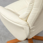 Recliner Chair with Footstool, Reclining & Rocking, High Backrest, Faux Leather