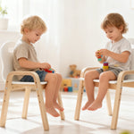 Children's Chair Set Wooden Non-Slip Height Adjustable, White