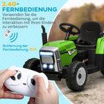 Electric Children's Tractor, Parental Remote Control, 6 km/h, Green + Black