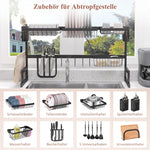 Dish Rack, Modular Dish Holder, Metal, Black