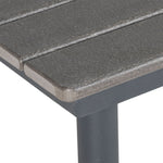 Garden Table Dining Table 4 People Umbrella Hole Slatted Frame HDPE Dark Grey