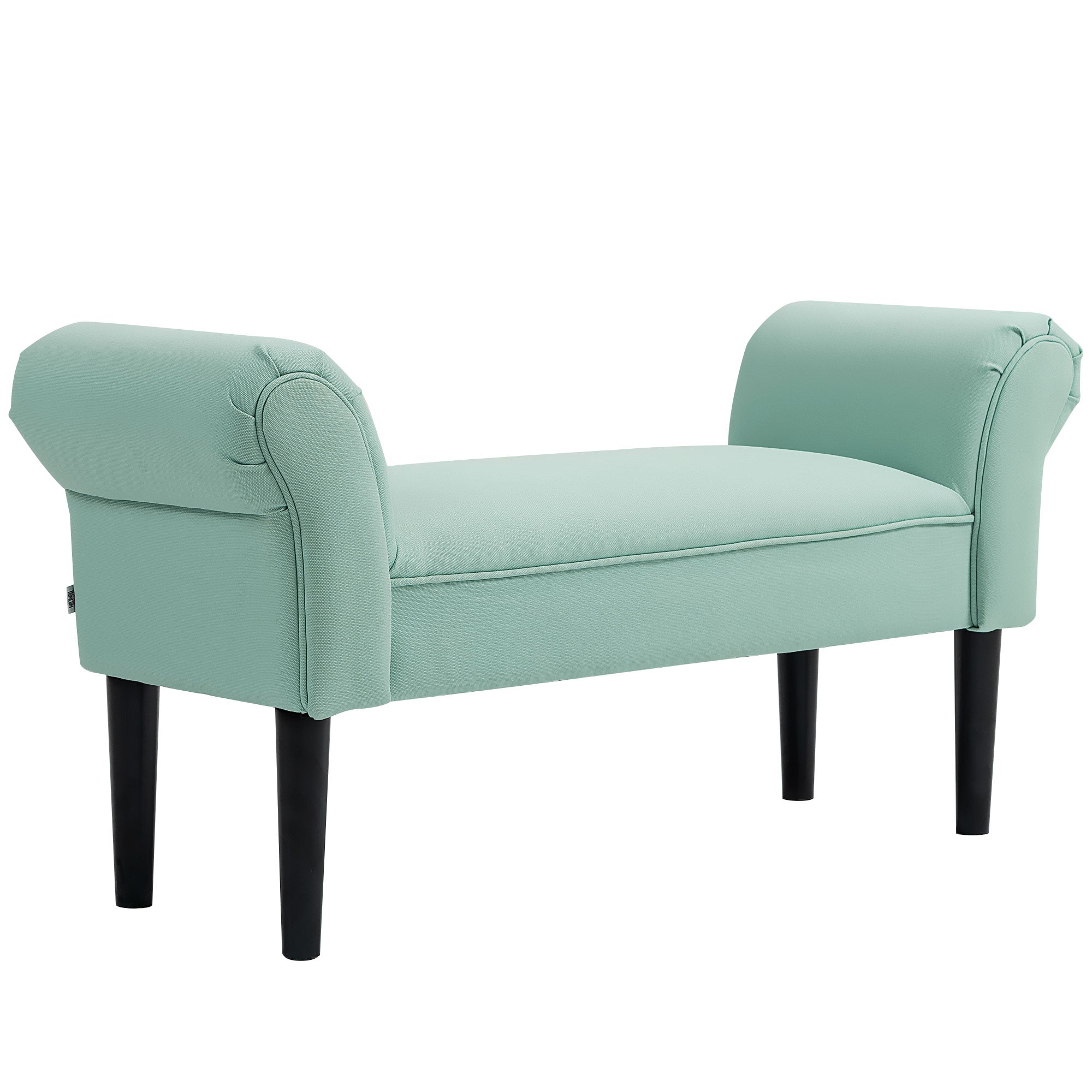 Bed Bench, Upholstered Hallway Seating, 130 kg Load Capacity, Canvas Fabric, Green