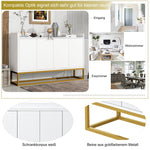 Sideboard, Minimalist 4-Door Handleless Buffet Cabinet, White