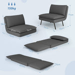4-in-1 Folding Sofa Bed with Storage Space, Dark Grey