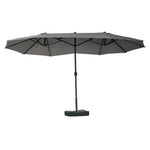 Double Parasol 460x270cm Oval Hand Crank with Stand, Dark Grey