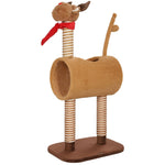 Cat Tree 98cm Deer Design, Cave, Play Ball, Jute Trunks Brown