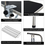 Grooming Table, Folding Height-Adjustable, Black Stainless Steel