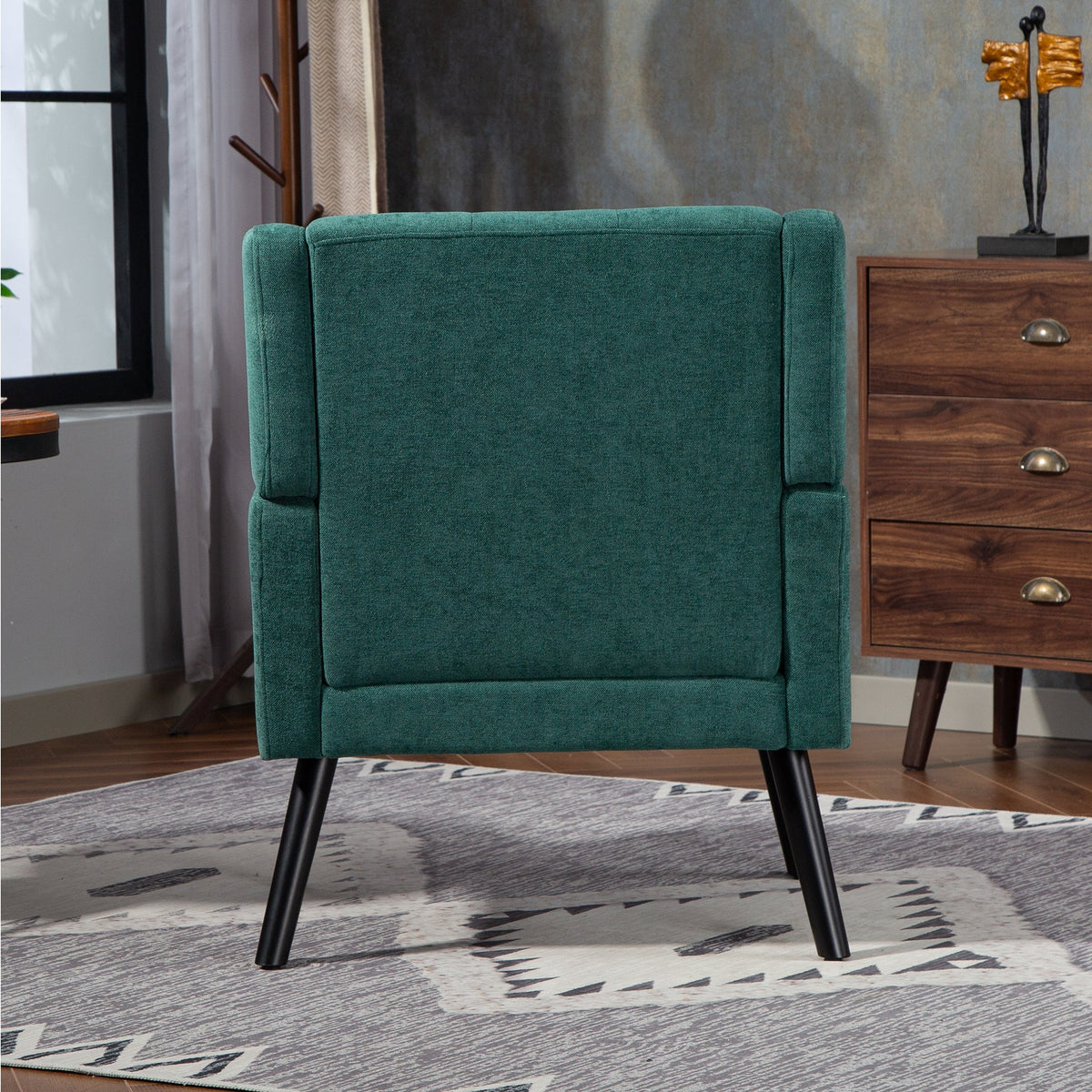2-Piece Accent Armchair Set with High-Density Foam and Solid Wood Legs, Durable Fabric