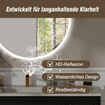 Round LED Bathroom Mirror 80 cm - Anti-Fog Dimmable HD Silver Glass