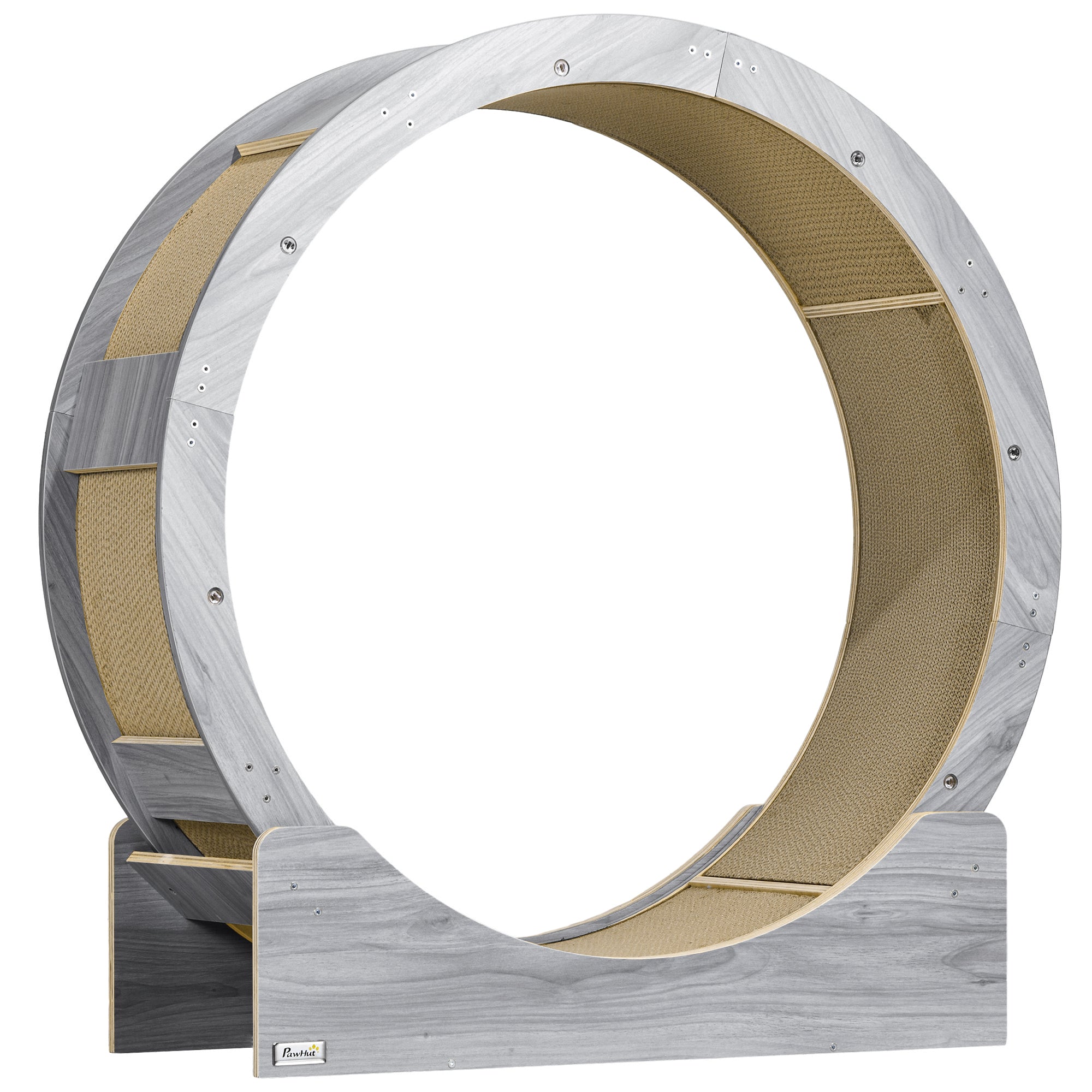 Cat Exercise Wheel, 91 cm, Brake & Scratching Board, Grey