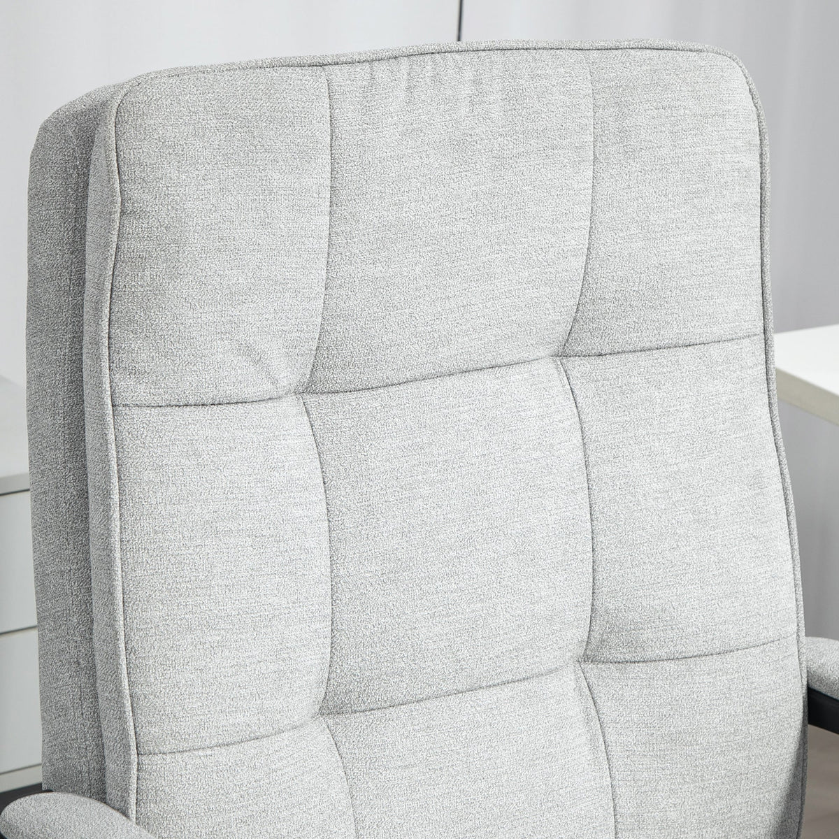 Office Chair Ergonomic Desk Chair with Armrests, Height-Adjustable Swivel with Rocking Function, Padded, Grey