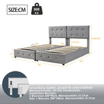 Upholstered Bed 180x200 cm, Hydraulic Storage Multifunctional Double, Velvet Grey