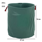 Garden Bag 3x272L Waterproof with Handles, Leaf, UV Protection, Wood