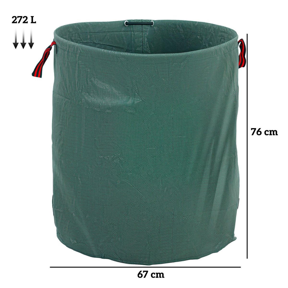 Garden Bag 3x272L Waterproof with Handles, Leaf, UV Protection, Wood