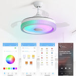 42-inch Ceiling Fan, Multi-Colored 32W LED Light & DC Motor, ABS Blades